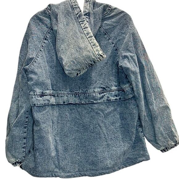 Bibi – Acid Wash Denim Half-Zip Pullover Hoodie – Size Small - Picture 4 of 4